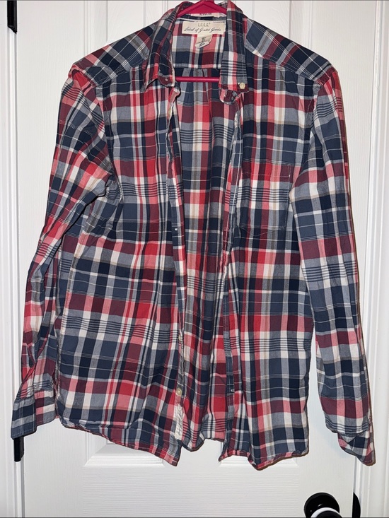 H&M Other - H&M Red, Navy & White Plaid Button-Down Shirt - Men’s Casual